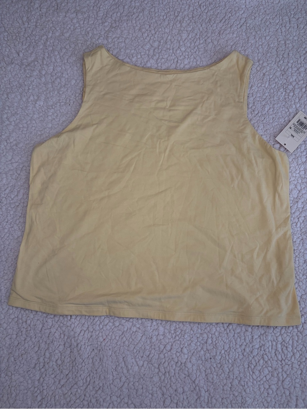 a new day Light Yellow Sleeveless Scoop Neck Tank Top XXL